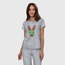 Пижама хлопковая женская Лоскутный кролик, цвет: меланж — фото 2