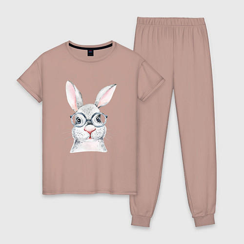 Женская пижама Серый кролик / Пыльно-розовый – фото 1