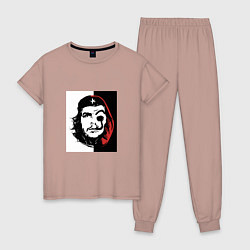 Пижама хлопковая женская Бумаждый дом - Че Гевара, цвет: пыльно-розовый