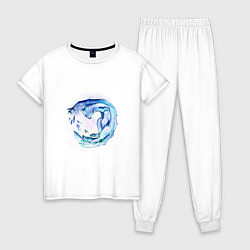 Пижама хлопковая женская Ice Cat, цвет: белый