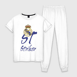 Пижама хлопковая женская Real Madrid - Spain - striker, цвет: белый