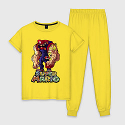 Пижама хлопковая женская Cупер Марио, цвет: желтый