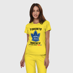 Пижама хлопковая женская Торонто нхл, цвет: желтый — фото 2