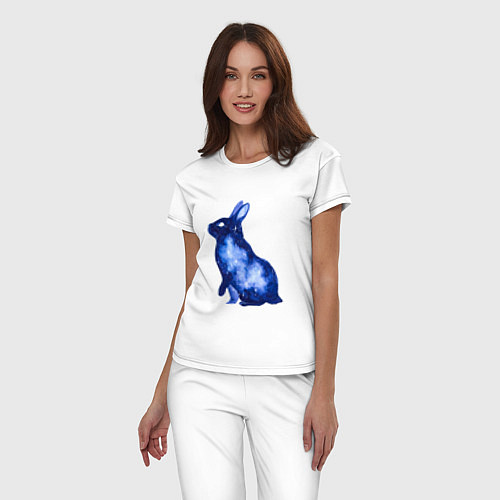 Женская пижама Звездный силуэт кролика / Белый – фото 3