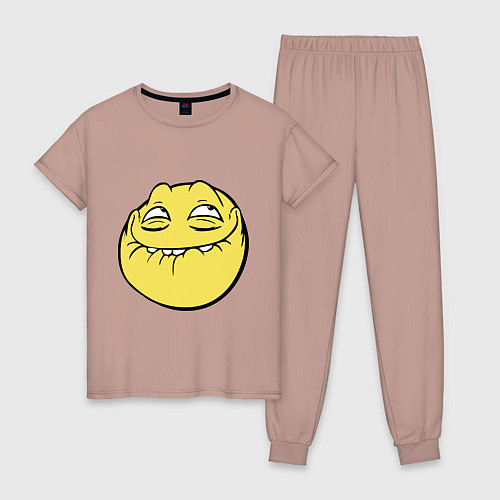 Женская пижама Smiley trollface / Пыльно-розовый – фото 1