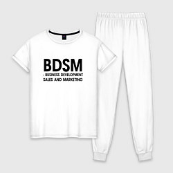 Пижама хлопковая женская Business Development Sales & Marketing, цвет: белый