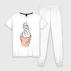 Пижама хлопковая женская Hand click, цвет: белый