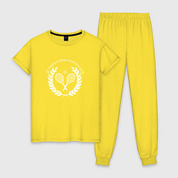 Пижама хлопковая женская Академия тенниса, цвет: желтый