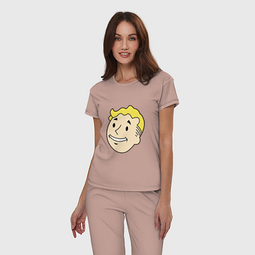 Женская пижама Vault boy head / Пыльно-розовый – фото 3