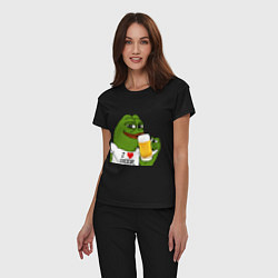 Пижама хлопковая женская Drink Pepe, цвет: черный — фото 2