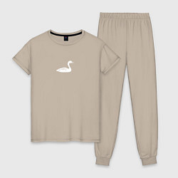Пижама хлопковая женская Minimal goose, цвет: миндальный