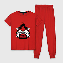 Пижама хлопковая женская Игротека, цвет: красный