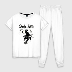 Пижама хлопковая женская Circle Jerks панк рок группа, цвет: белый