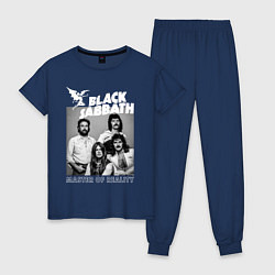 Пижама хлопковая женская Black Sabbath rock, цвет: тёмно-синий