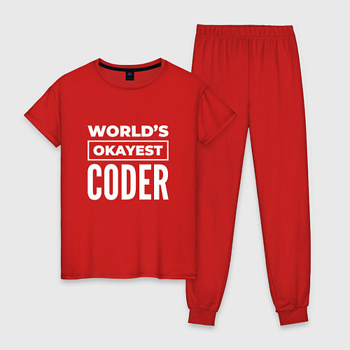Женская пижама Worlds okayest coder / Красный – фото 1