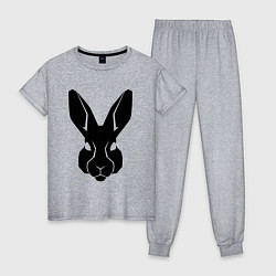 Пижама хлопковая женская Rabbit head, цвет: меланж