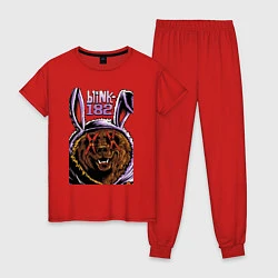 Пижама хлопковая женская Blink bear, цвет: красный