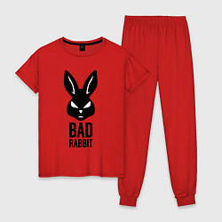 Пижама хлопковая женская Bad rabbit, цвет: красный