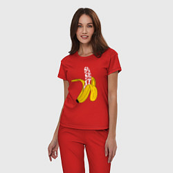 Пижама хлопковая женская Заводной банан, цвет: красный — фото 2