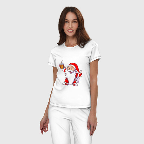 Женская пижама Санта весельчак / Белый – фото 3