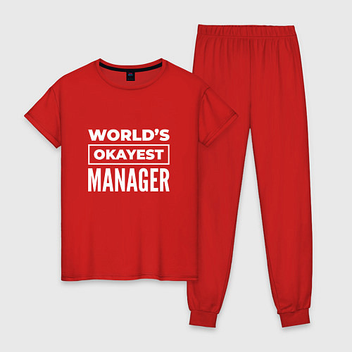 Женская пижама Worlds okayest manager / Красный – фото 1