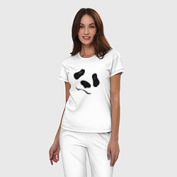 Пижама хлопковая женская Взгляд панды, цвет: белый — фото 2