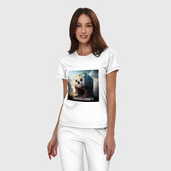 Пижама хлопковая женская Жуткая пещера Minecraft, цвет: белый — фото 2