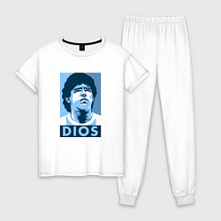 Пижама хлопковая женская Dios Maradona, цвет: белый