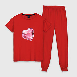 Пижама хлопковая женская Рубиновое сердце, цвет: красный
