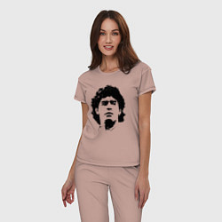 Пижама хлопковая женская Face Maradona, цвет: пыльно-розовый — фото 2