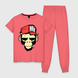 Пижама хлопковая женская Monkey Swag, цвет: коралловый