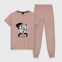 Пижама хлопковая женская Fight club hit, цвет: пыльно-розовый