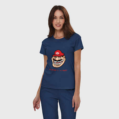 Женская пижама Mario player 1 / Тёмно-синий – фото 3