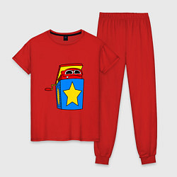 Пижама хлопковая женская Бокси буу - project, цвет: красный