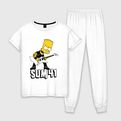 Пижама хлопковая женская Sum41 Барт Симпсон рокер, цвет: белый