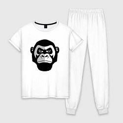 Пижама хлопковая женская Serious gorilla, цвет: белый