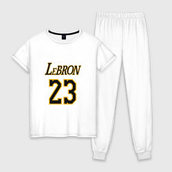 Пижама хлопковая женская Lebron 23, цвет: белый
