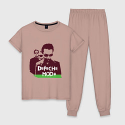 Пижама хлопковая женская DM portrait, цвет: пыльно-розовый