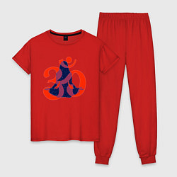 Женская пижама Звездная йогини и красный символ ОМ