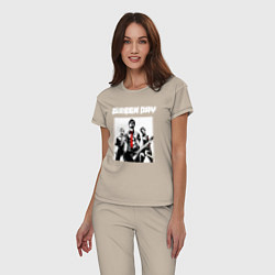 Пижама хлопковая женская Greed Day rock, цвет: миндальный — фото 2