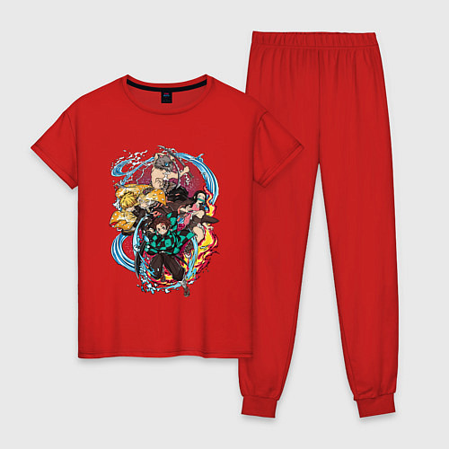 Женская пижама Истребители демонов аниме / Красный – фото 1