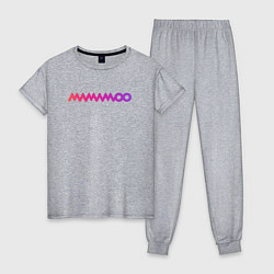 Пижама хлопковая женская Mamamoo gradient logo, цвет: меланж