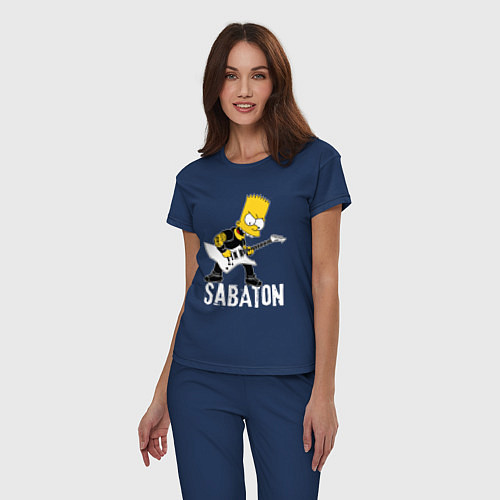 Женская пижама Sabaton Барт Симпсон рокер / Тёмно-синий – фото 3