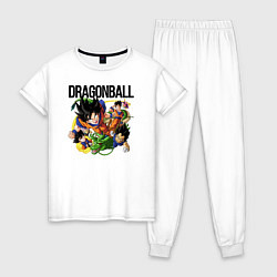 Пижама хлопковая женская Гоку из Dragonball, цвет: белый