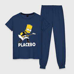 Пижама хлопковая женская Placebo Барт Симпсон рокер, цвет: тёмно-синий