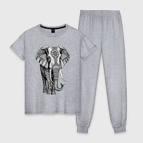 Женская пижама Нарисованный слон / Меланж – фото 1