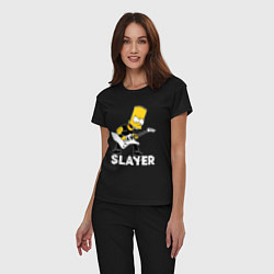 Пижама хлопковая женская Slayer Барт Симпсон рокер, цвет: черный — фото 2