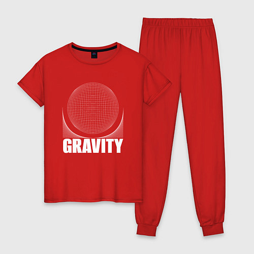 Женская пижама Gravity надпись и шар / Красный – фото 1