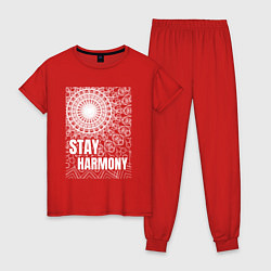 Женская пижама Stay harmony надпись и мандала