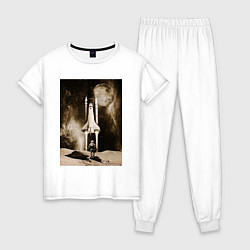 Пижама хлопковая женская Космос-Aelliren, цвет: белый